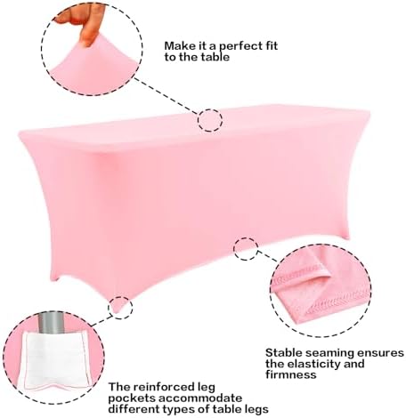 IVAPUPU 2 Pack 6FT Stretch Table Cloth for Events