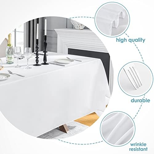 VidaFete 10 Pack 90x132 Inch White Tablecloth