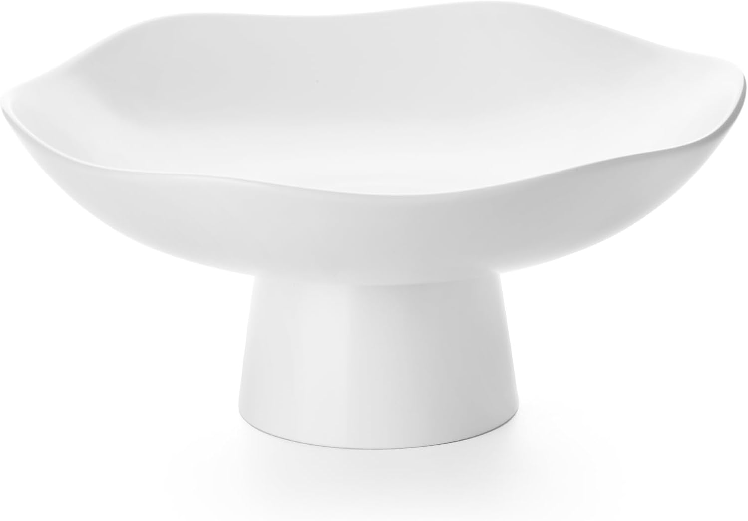 Nucookery 10 Inch Ceramic Fruit Bowl with Wavy Edge