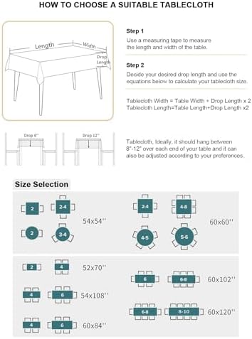 IDOWMAT Rectangle Table Cloth 60x102 Inch Waterproof Oil Proof for Thanksgiving and Fall Parties