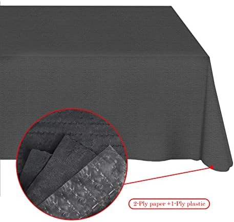NEWOOK Black Rectangle Tablecloths 6 Pack