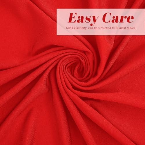 6 Pack Red Spandex Stretch Cocktail Table Covers for Round Tables