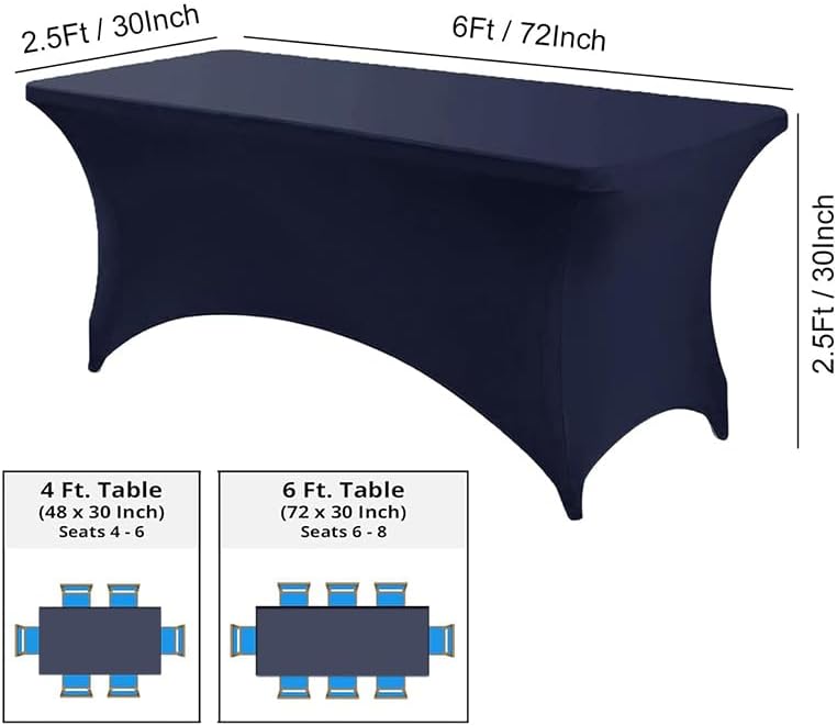 Spandex Table Cover for 6ft Rectangular Table