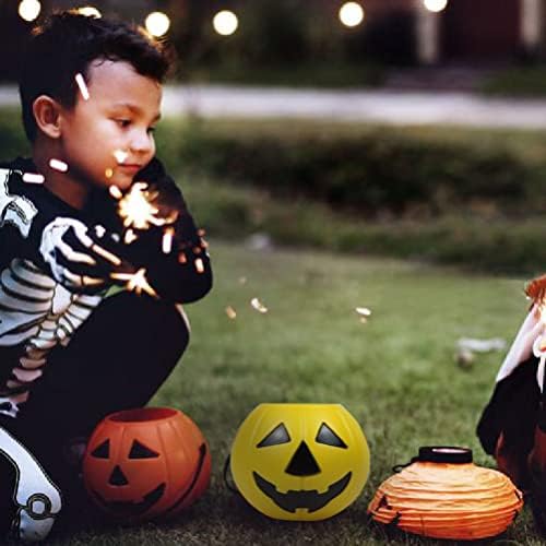 VOSAREA 2pcs Pumpkin Bucket Halloween Candy Buckets with Handles for Party Supplies