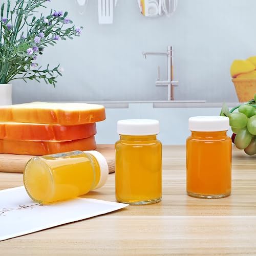 48 Pack 2 Oz Juice Shot Bottles with Caps Glass Mini Jars