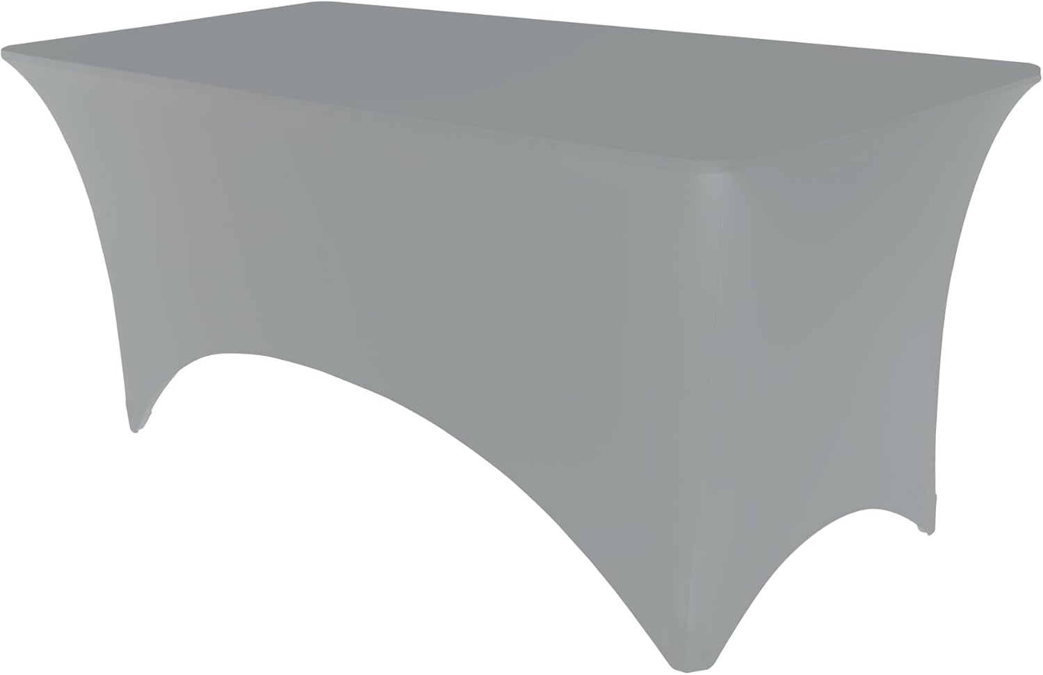 Pomp Stretch Silver 6 Foot Spandex Tablecloth