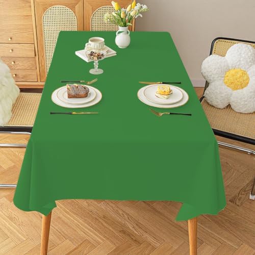 Green Plastic Tablecloth 2 Pack 54x108 Inch for Dining Table