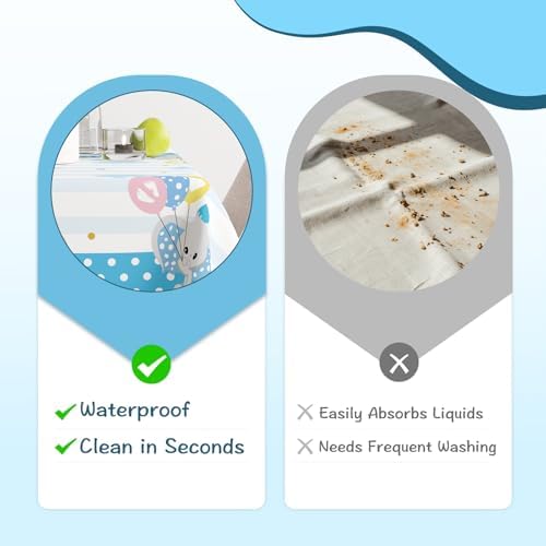 Elephant Table Covers 3 Pack 54 x 108 Jungle Theme Kids Tablecloths for Birthday Parties