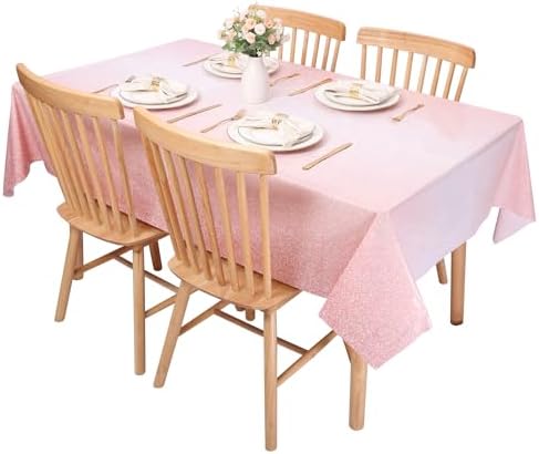 Kesfey 3 Pack Ombre Rose Gold Tablecloths 54x108 Inch