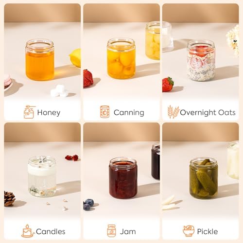 12 Pack 8 Oz Glass Jars with Metal Lids for Candles and Storage