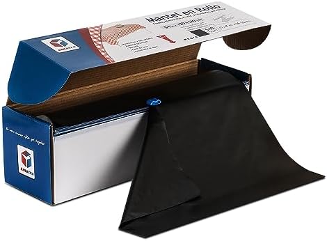 Amatra All-Purpose Plastic Table Cover Roll Black 54x120