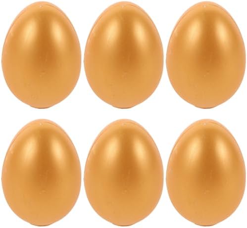 Totority 6pcs Golden Empty Easter Eggs for Parties