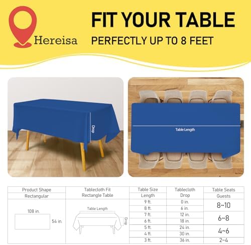 Royal Blue Plastic Tablecloths 3 Pack Disposable Covers 54x108