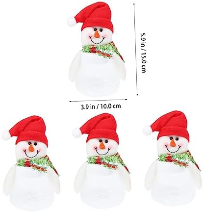 BIUDECO Snowman Candy Containers 5 Pack Christmas Decorative Jars