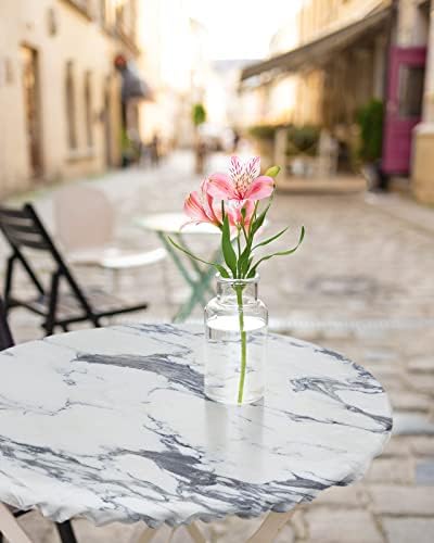 Modern Marble Striped Tablecloth for Round Tables 55-60in