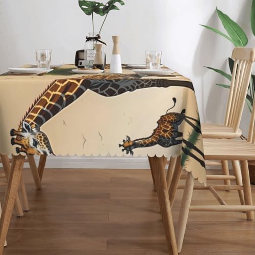 Mother and Child Giraffe Square Tablecloths 54 X 72 Inches