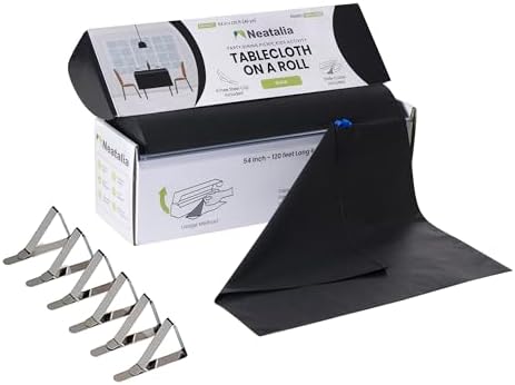 Black Plastic Tablecloth Roll 54in x 120ft for Outdoor Events