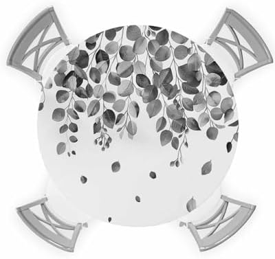 ZOE GARDEN Eucalyptus Grey Round Waterproof Table Cover