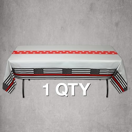 Havercamp Firefighter Tablecover 108x54in Red Line Decor