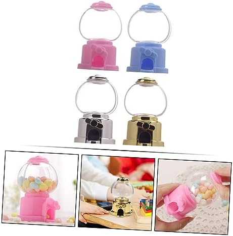 4pcs Manual Gumball Machine Candy Dispenser Retro Decor Fun Desktop Containers for Parties