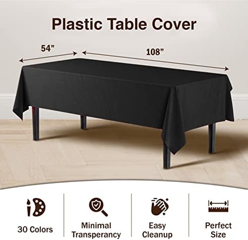 Exquisite Party Solids 12 Pack Plastic Tablecloth 54x108 Rectangle Cover Clear