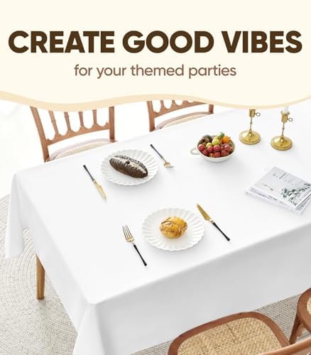 White Disposable Table Cloth 2-Pack 54x108 Inch