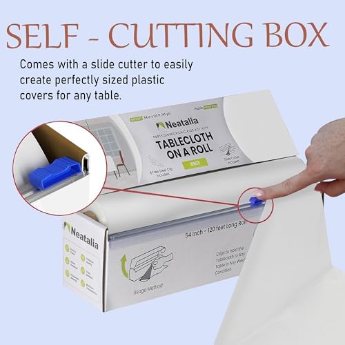 White Plastic Tablecloth Roll 54in x 120ft for Events