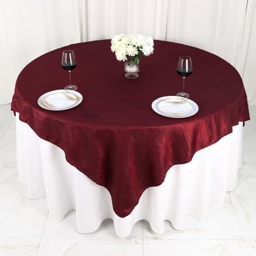 Balsa Circle 72x72 Inch Burgundy Table Overlay