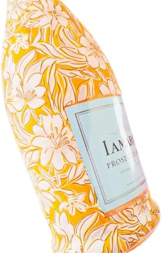 Beau Bottles Grandmillenial Gold Flower Wine Label Wrap for La Marca 750ml Champagne Bottle