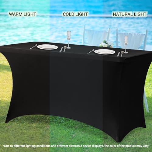 Obstal 6 Pack Stretch Spandex Table Covers for 6 Foot Tables