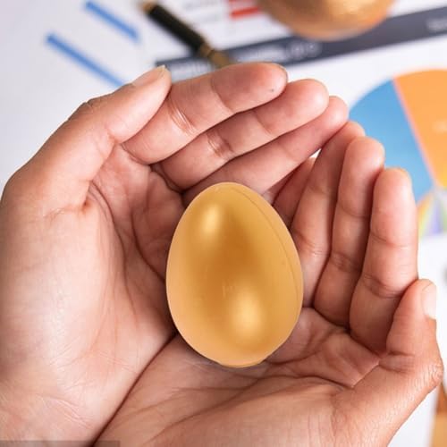 Totority 6pcs Golden Empty Easter Eggs for Parties
