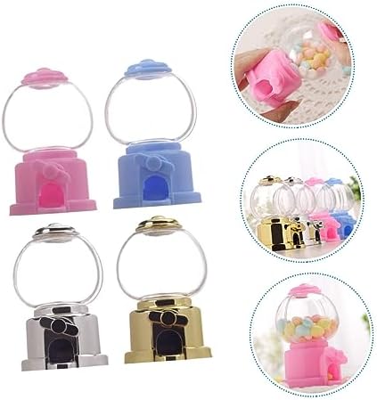 GLEAVI 4pcs Small Candy Dispenser Gumball Machine Toy for Parties