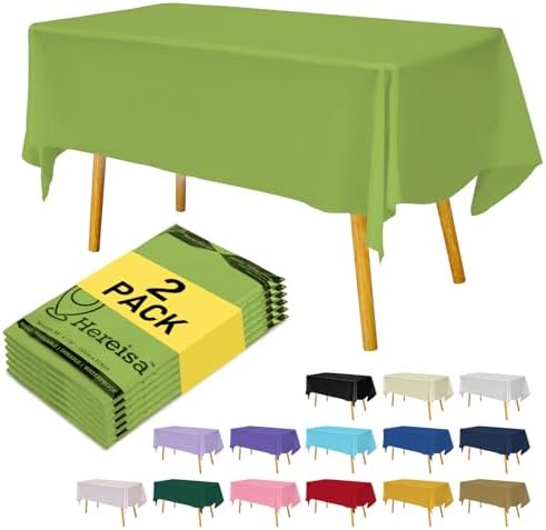 Lime Green Plastic Tablecloths 2 Pack for Parties