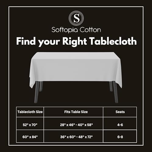 Softopia Cotton Grey Table Cloth 60x84 Rectangle