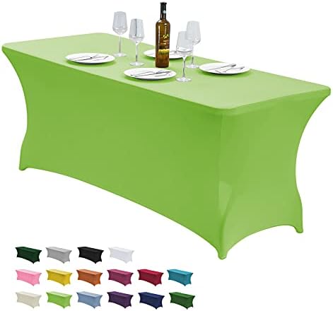 CWK 6FT Waterproof Stretch Spandex Table Cover - Light Green
