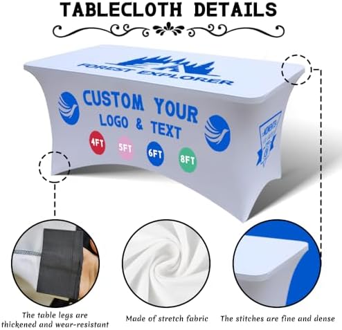 Customized Table Cloth with Logo 4FT Spandex Open Back