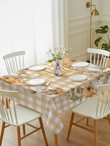 IDOWMAT Rectangle Table Cloth 60x102 Inch Waterproof Oil Proof for Thanksgiving and Fall Parties