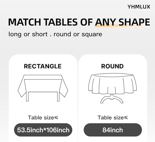 YHMLUX Disposable Table Cloth 12 Pack Black 54x108 Inch