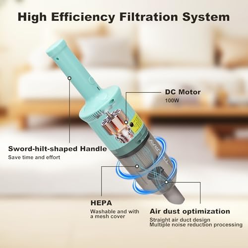TROURAY 6-in-1 Rechargeable Stick Vacuum Cleaner Green
