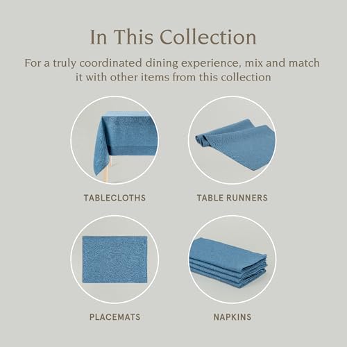 OverBack 100 Linen Woven Tablecloth - Blue 70x90