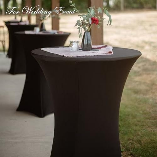 4 Pack Cocktail Table Covers 32x43 Inch Round Tablecloths for Party Wedding Banquet