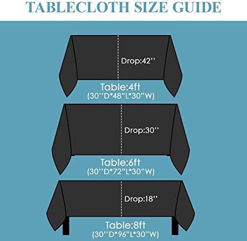VidaFete 2 Pack 90x132 Inch Black Tablecloth