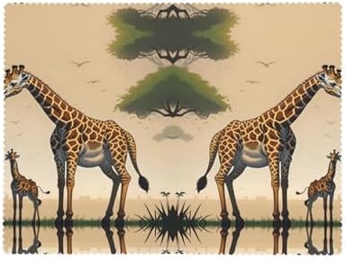 Mother and Child Giraffe Square Tablecloths 54 X 72 Inches