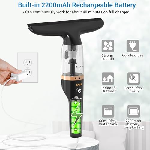 Eave Rechargeable Window Vacuum Squeegee Set