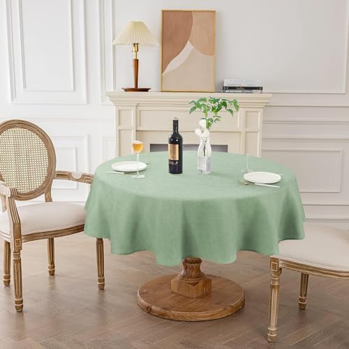 Textured 50 Inch Round Tablecloth - Waterproof Wipeable