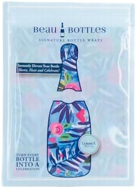 Beau Bottles Preppy Roses with Love Wine Label Wrap for 750ml Champagne Bottle