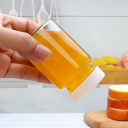48 Pack 2 Oz Juice Shot Bottles with Caps Glass Mini Jars