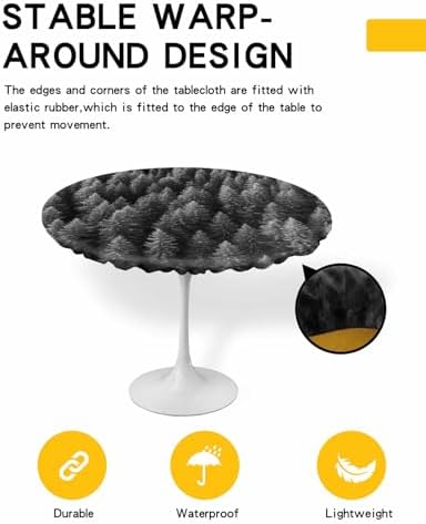 ZOE GARDEN Trees Forest Round Waterproof Table Cover