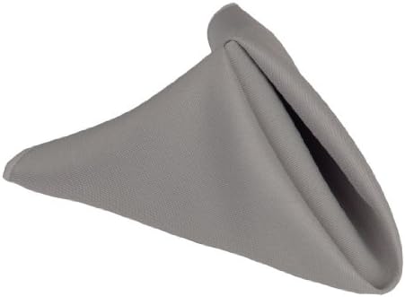 LTC LINENS Silver Grey Cloth Napkins Set of 12 17x17 Inch Dinner Napkins