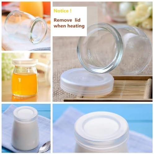 6 Pcs Yogurt Pudding Jars With Plastic Lids 7 Oz